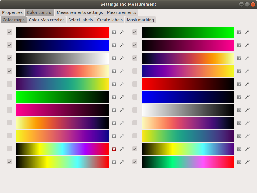 View on list of color maps