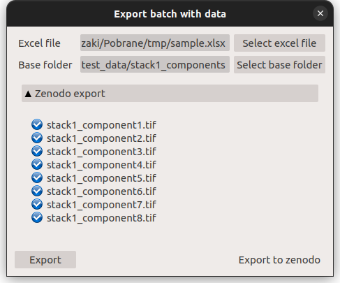 Dialog for exporting whole project based on batch plan.