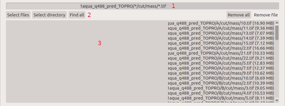 View on widget for select files to proceed.
