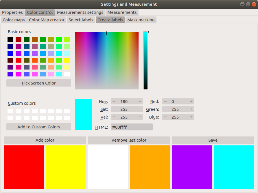 View on labels map creator widget.